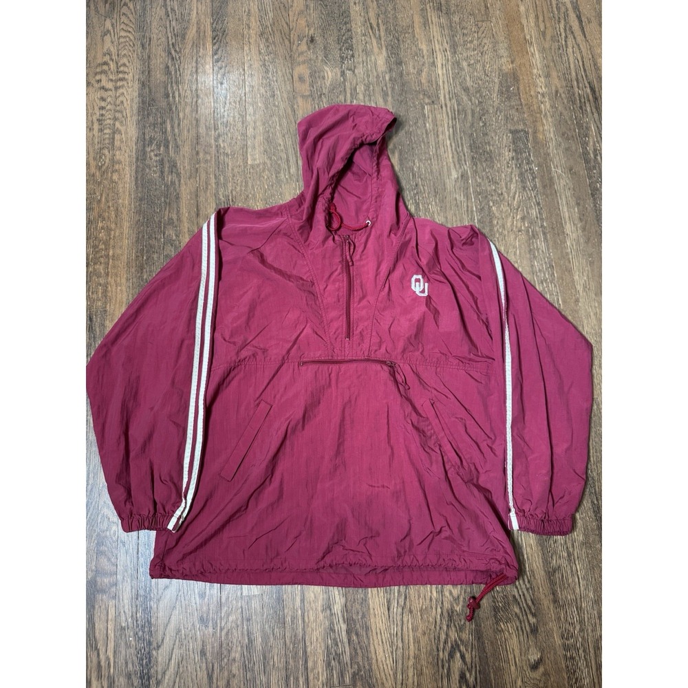 Vintage OU Oklahoma Sooners Windbreaker Pullover Hoodie XXL Infinity By Classic